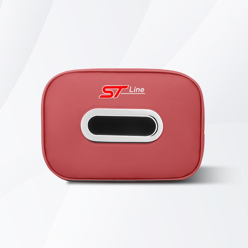 Car Seat Back Leather Paper Towel Tissue Box Cars Accessories For Ford ST Line Edge Explorer Transit Ranger Kuga Fusion Ecosport