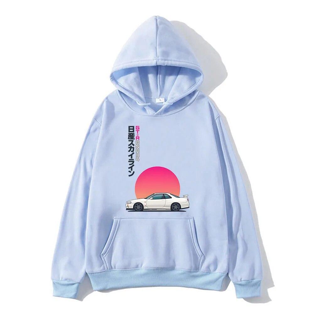 Initial D Racing Car Graphic Print Hoodie Autumn Winter Unisex Sweatshirts Pullover Hoody Unisexs Women Casual Tops Y2k Clothes Unisex