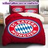 FC Bayern Munich Pattern Bedding Quilt Set Quilt Cover Pillowcase Home Decoration Birthday Gift (1 * duvet cover + 2 * pillowcase, without core)