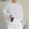 Men Autumn Long Sleeve Thin Knitted Pullover Tops Undershirts