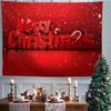Red Xmas Christmas Snowflakes Winter Nights Fireplace Printed Pattern Tapestry Home Living Room Bedroom Wall Decoration Tapestry