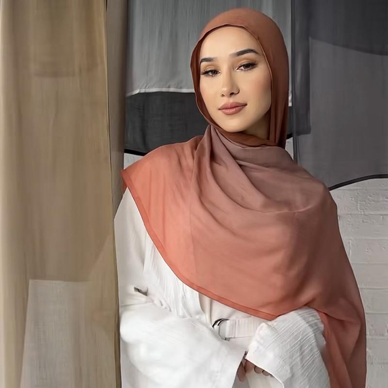 Роскошный Дизайн Модный Женский Классический Хлопковый Шарф Градиентной Расцветки Леди Мягкий Платок Однотонная Шаль Платок Платок Мусульманский Шарф