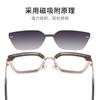 Trendy Magnetic Clip-On Glasses for Myopia, European and American Style Eyeglass Frames for Women CG3201Switch between magnetic polarized sunglasses