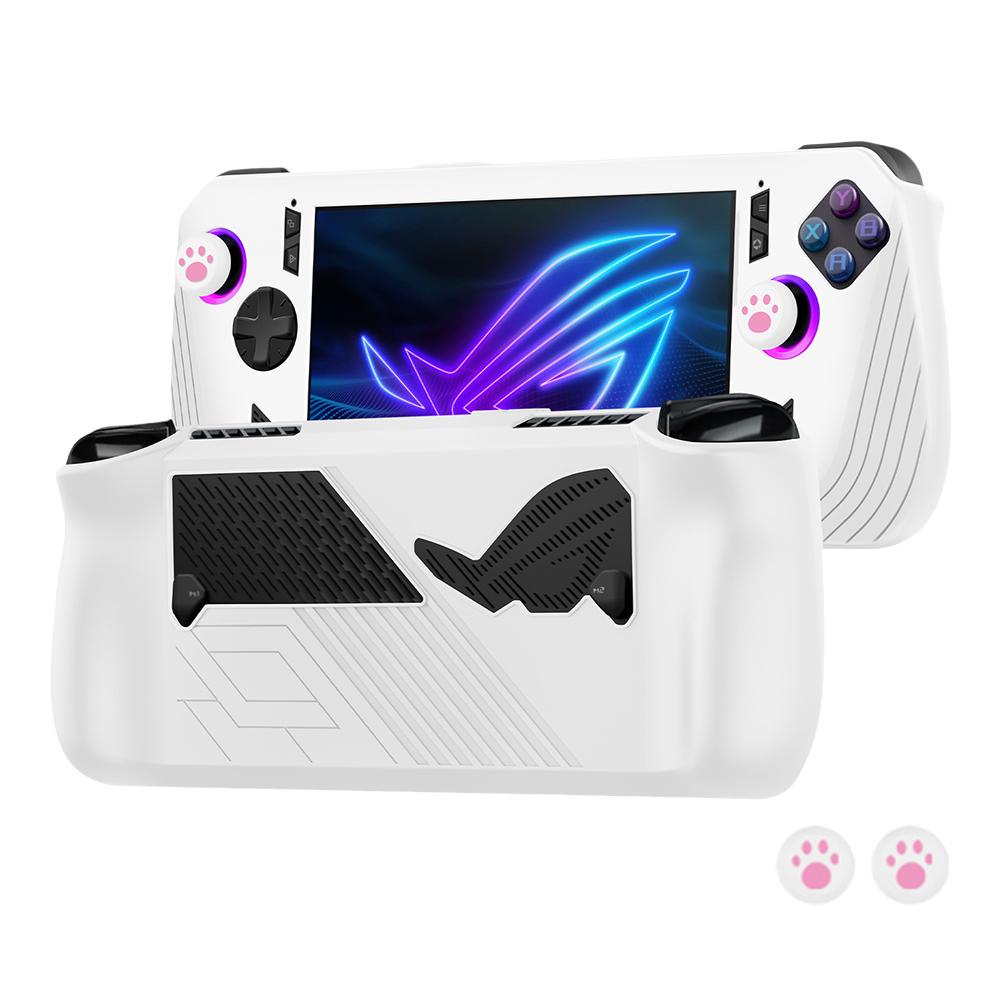 Для игровой консоли ASUS ROG Ally X силиконовый защитный чехол с защитой от царапин и пыли с крышкой-рокером Cat Paw