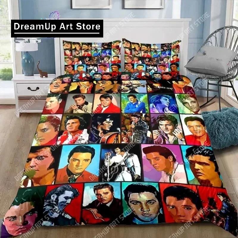 Poster Collection E-Elvis Presley Bedding Set Single Twin Full Queen King Size Bed Set Adult Kid Bedroom Bedding Gift