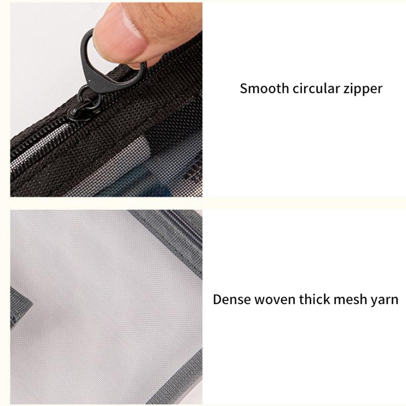 Large Capacity Portable Outdoor Travel Makeup Bag Transparent Mesh Storage Washing Bag Home Organization Tote Bag