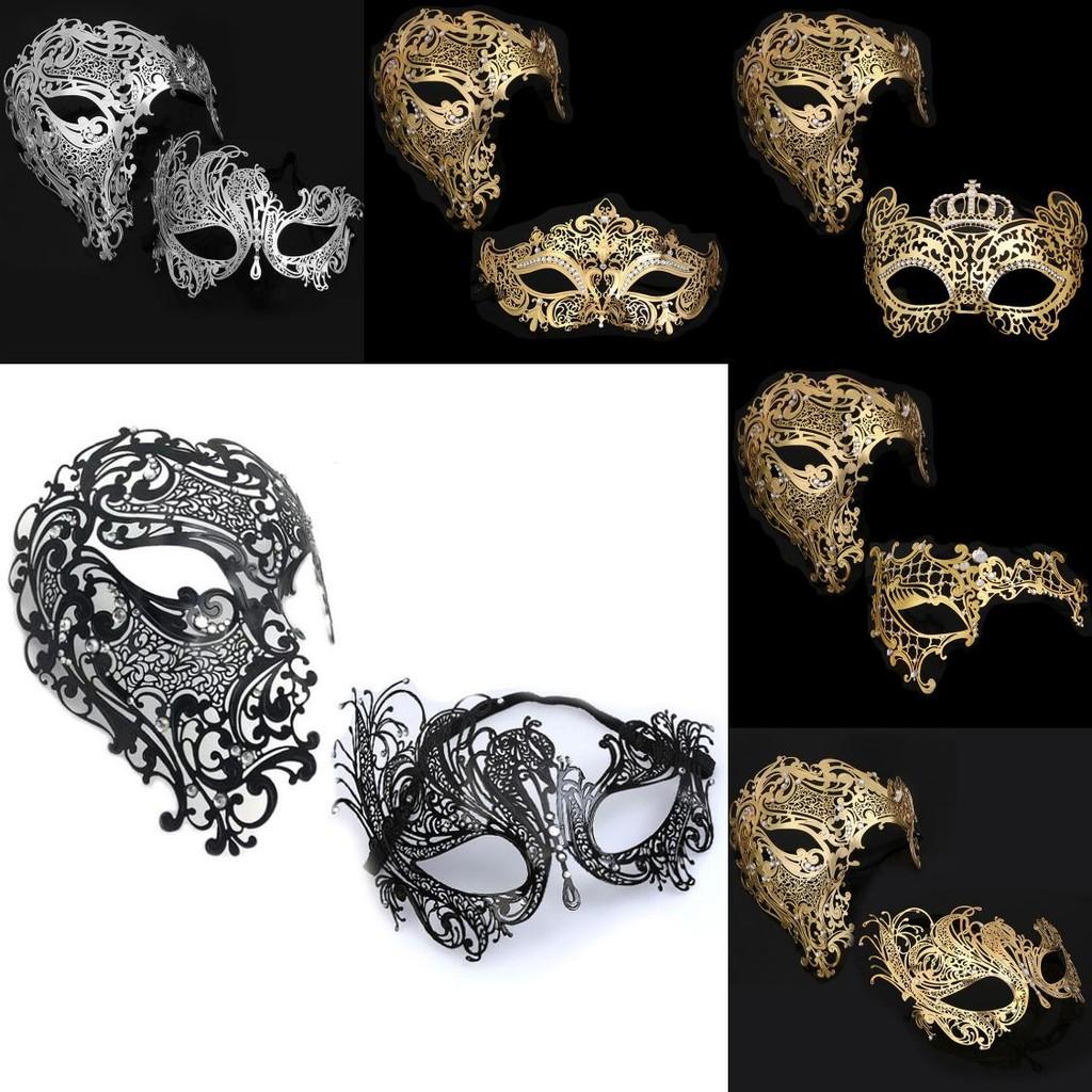 Металлическая маска-полулицо с блестящими украшениями для свадеб, Хэллоуина и мероприятий