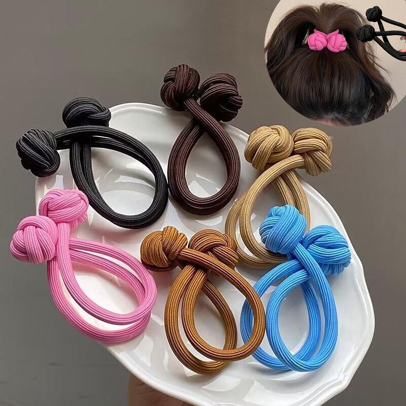 Высокая повязка для волос с конским хвостом, эластичная резинка, китайский узел, веревка для волос, резинка для волос, простая завязанная веревка для волос для женщин, декор, подарок