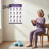 Wall Hanging Fitness Poster Tai Chi Training Scroll Poster, Sitting/Walking Movements Guide, Large Size Practice Tool High Definition Chart