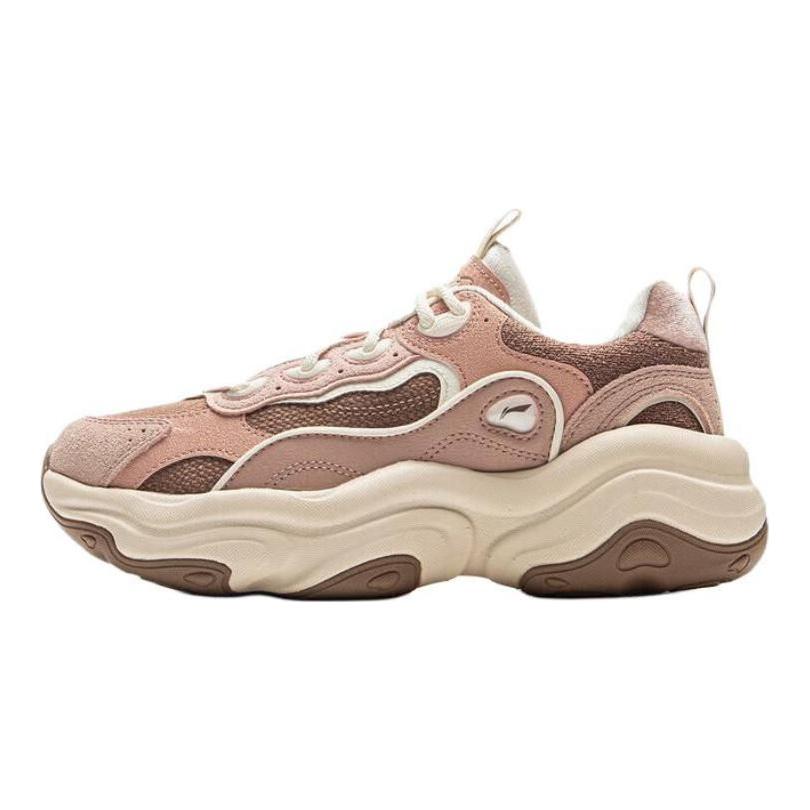Li Ning Honey 2 Нескользящая Амортизация Износостойкая Поддержка Низкие Повседневная Обувь Женская Коричневый Розовый AGCV002-3