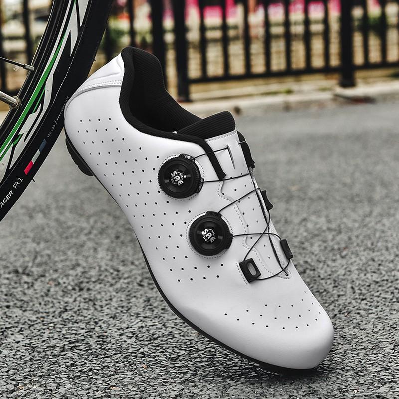 Road Cycling Shoes With Stiff Sole Nylon Carbon Fiber Clipless Or Flat Pedal Compatible Unisex Lightweight Breathable Bike