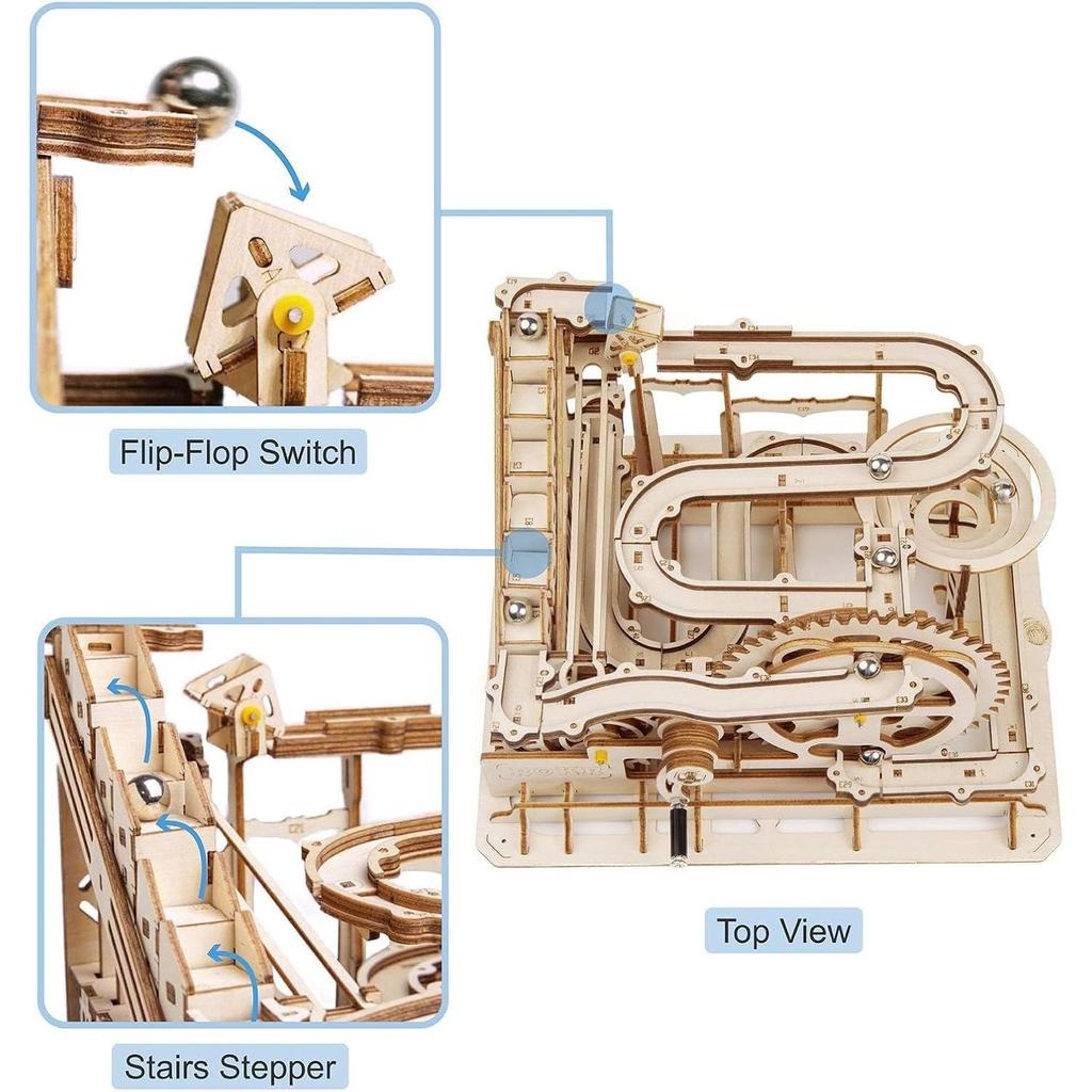 3D деревянные головоломки Marble Run Set - механический набор моделей для взрослых DIY американские горки игрушки подарки для мальчиков/девочек