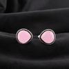 Rose Chalcedony Gemstone 925 Sterling Silver Jewelry Handcrafted Cufflinks 0.62" CL-8-18
