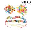 24Pcs Baby Wooden Diy Toy Fruit Animal Stringing Threading Wooden Beads Toy