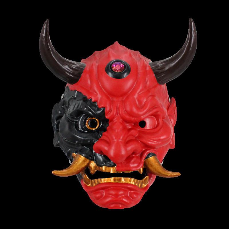 Christmas And Halloween Silver Copper Hannya Mask Resin Party Prop For Cosplay And Celebrations
