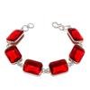 Natural Mozambique Garnet Gemstone 925 Sterling Silver Bracelet 7-8" D0W52