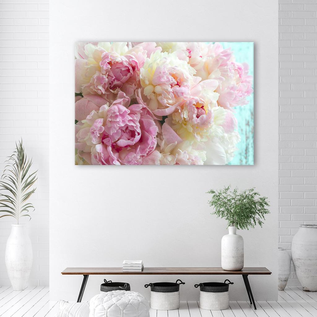 Canvas Print, Pink Peony Flowers