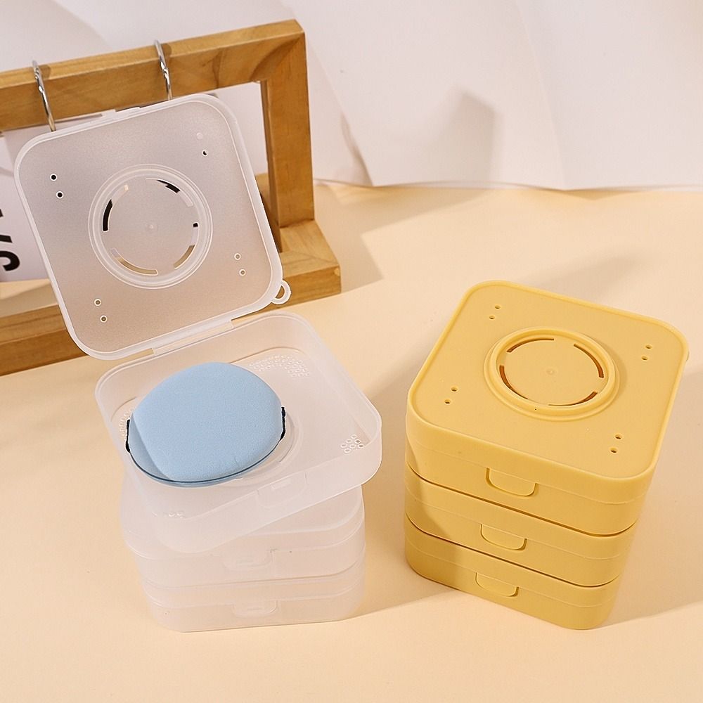 Дышащая пустая коробка Множество пор Большая коробка для пуховки Мини-коробка для хранения пуховки Путешествия