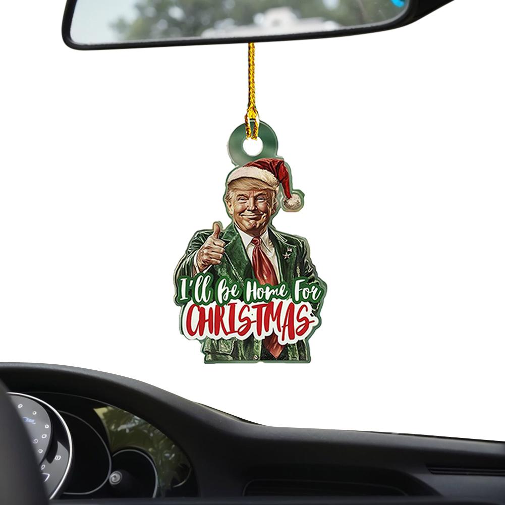 1 шт. Акриловое рождественское украшение в стиле Трампа, подвесное украшение для автомобиля и дерева, идеальный праздничный подарок, забавный мультяшный кулон