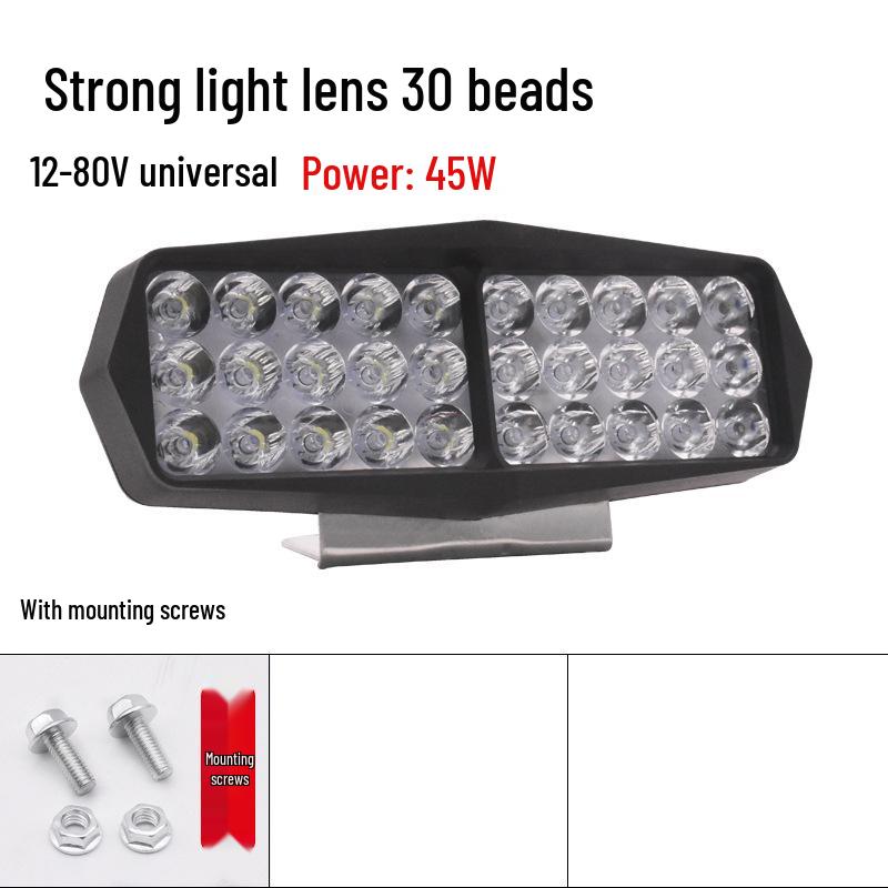 Супер яркий светодиодный прожектор для электрического мотоцикла и трехколесных аккумуляторных транспортных средств, 12 В-60 В