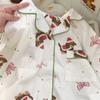 Милый новый рождественский щенок женский летний кардиган с лацканами, комплект с шортами с короткими рукавами, можно носить на улице, домашняя одежда