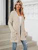 Осень и зима Новые женские трикотажные карманы с длинными рукавами Повседневный кардиган Куртка Длинный кардиган Женские топы Kawaii свитер