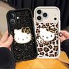 Чехол Sanrio с леопардовым принтом для Apple iPhone 17 Pro Max Air XS 14 Plus 16 XR 16e 15 13 Mini 11 12 Чехол для телефона