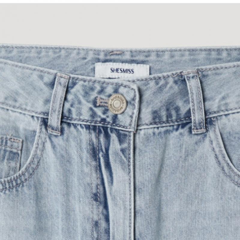 [ШС С миСС] стирка широкие джинсы SSmlp22090 Лл