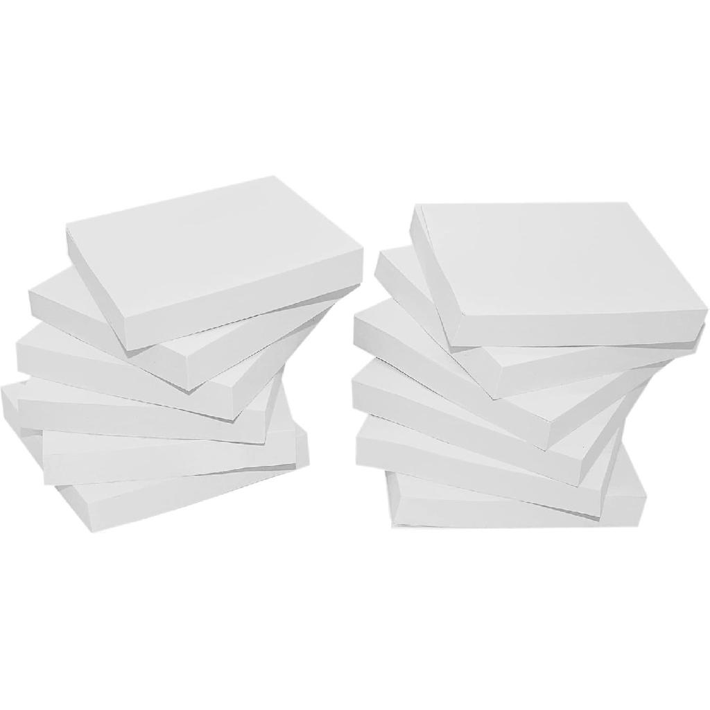 12 Pads Sticky Notes 3 X 3 Inch 100 Sheets/Pad Self-Stick Notes Pads, Easy Sticky Notes for Office, School, Home (White)