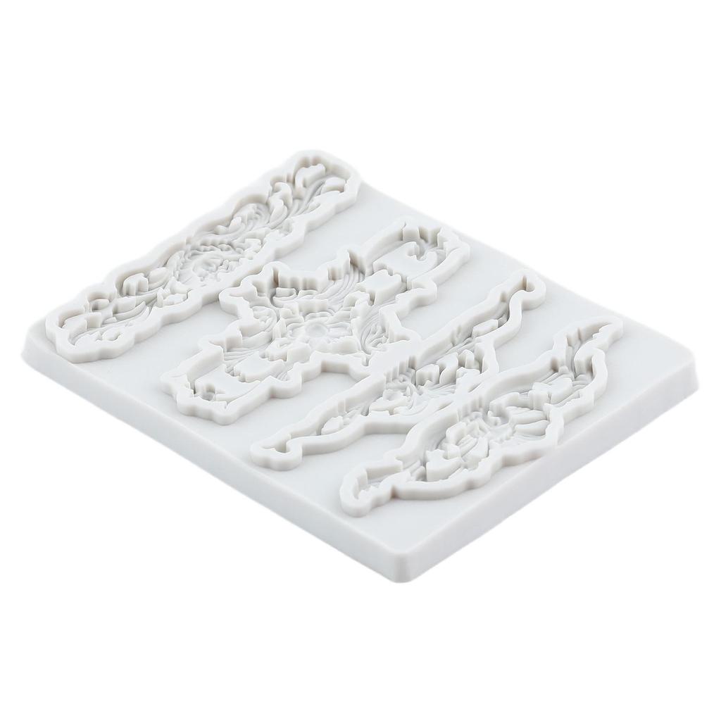 Силиконовые формы с барочным бордюром, рельефные формы для цветов, форма для мастики, инструменты для украшения торта, топпер для кексов, форма для конфет, шоколада, гампасты