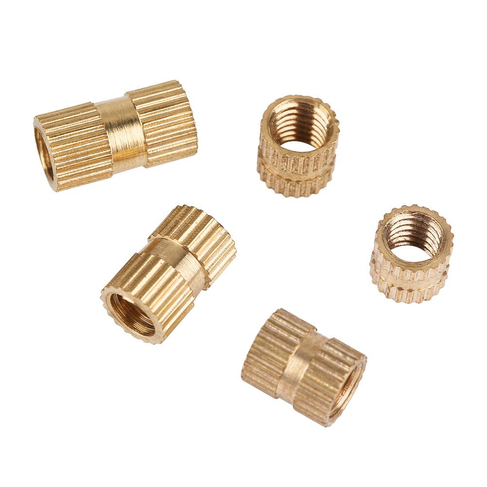 150Pcs M5 Brass Cylinder Knurled Nuts Threaded Insert Nuts Embedded Nuts Assortment Kit