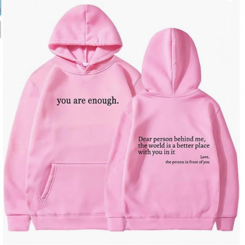 Womens Fashion Hoodie Plain Pullover Sweatshirt With Kangaroo Pocket Drawstring Loose Fit Youth