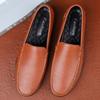 Мужская обувь из натуральной кожи, повседневные лоферы класса люкс, мягкая подошва, удобные мужские туфли для вождения, мокасины без застежек, обувь на плоской подошве для отдыха на природе