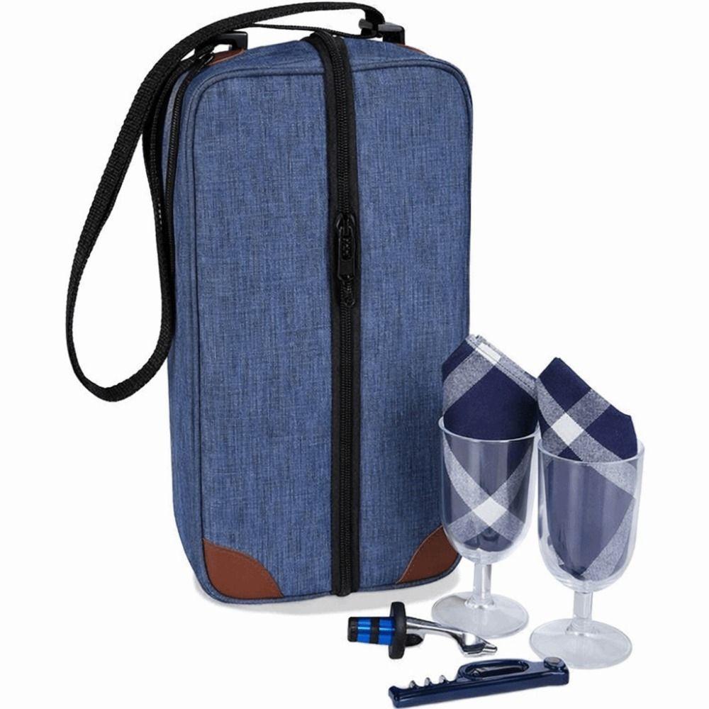 Holds 2 Bottles Wine Cooler Bag Large Capacity Wine Bottle Carrier Durable Wine Bag Picnic