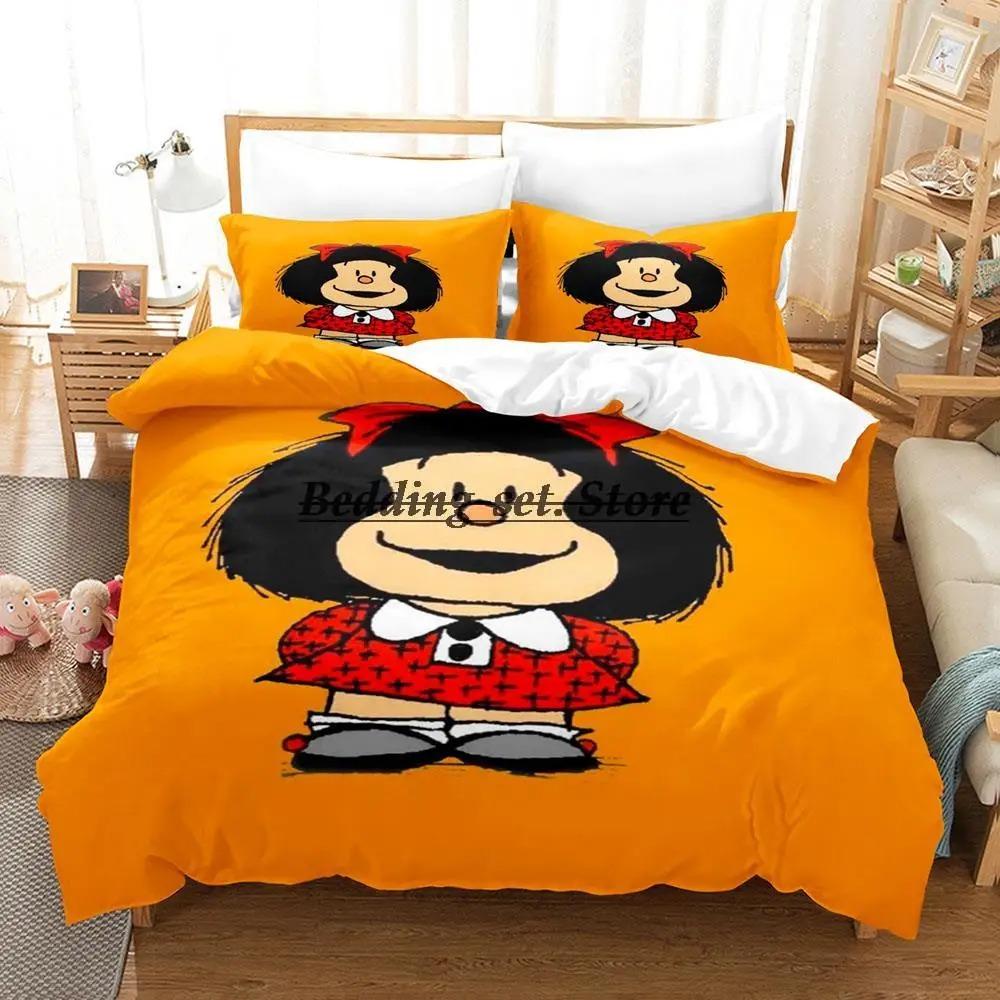 Mafalda Bedding Set Single Twin Full Queen King Size Bed Set Aldult Kid Bedroom Duvetcover Sets 3D Anime Bed Sheet Set