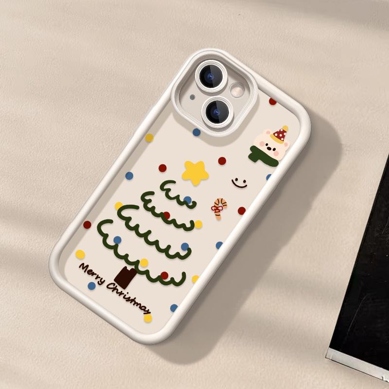 Рождественский чехол для iPhone 11 13 12 14 15 16 Pro Max XR XS Samsung A15 A55 A05 Redmi 12 13C OPPO A16 A18 Reno 11 Vivo Y17S Y12 infinix note 40