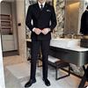 Men's Long-sleeved Bow-neck Double-breasted Suit, High-end Business Casual Solid Color Suit