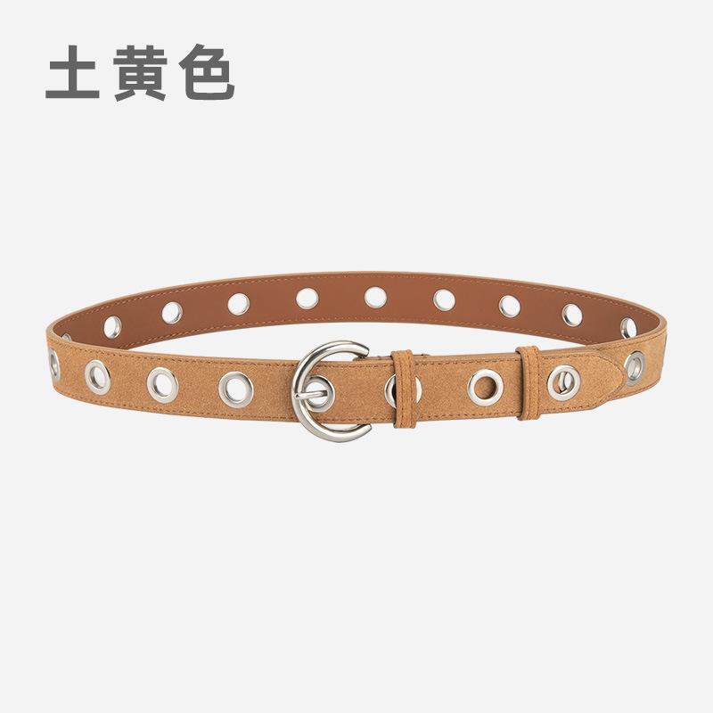 Punk Style Leather Belt Women'S Matte Jeans Decorative Belt Women