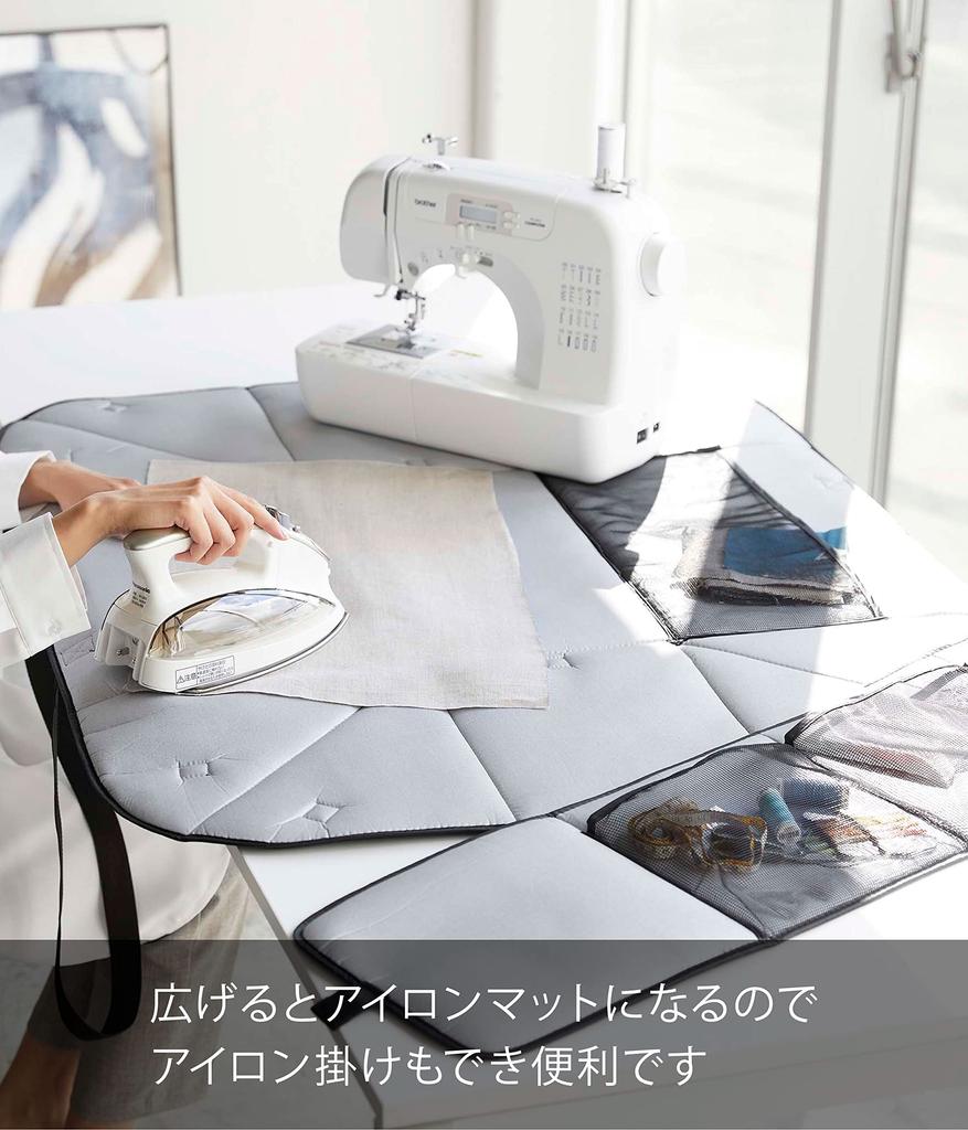 Сумка для хранения швейной машины Yamazaki Черная Ш46 х Г25 х В31см Ручка Не Tower Также можно использовать как коврик для глажки Хранение швейных инструментов 6119 Прибл.