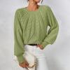 Women's Solid Color Crew-neck Long Sleeve Thread Solid Color Casual Sweater Top