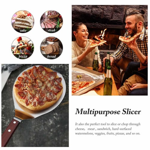 Culturaltu Лопатка для пиццы из нержавеющей стали, Лопатка для выпечки для форм для пиццы, тортов, пирогов и выпечки (58*25.3см)