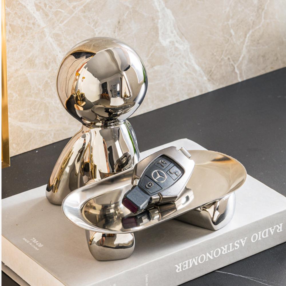 Легкая роскошь ветер бытовые украшения старший чувство рабочего стола флокирование ключ хранения кукла гостиная украшение домашний декор фигурка