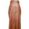 Stylish PU Leather Women's Solid Color Wrap Hip Skirt High Waist Lace-up Edge Buckle Slim Pencil Skirt