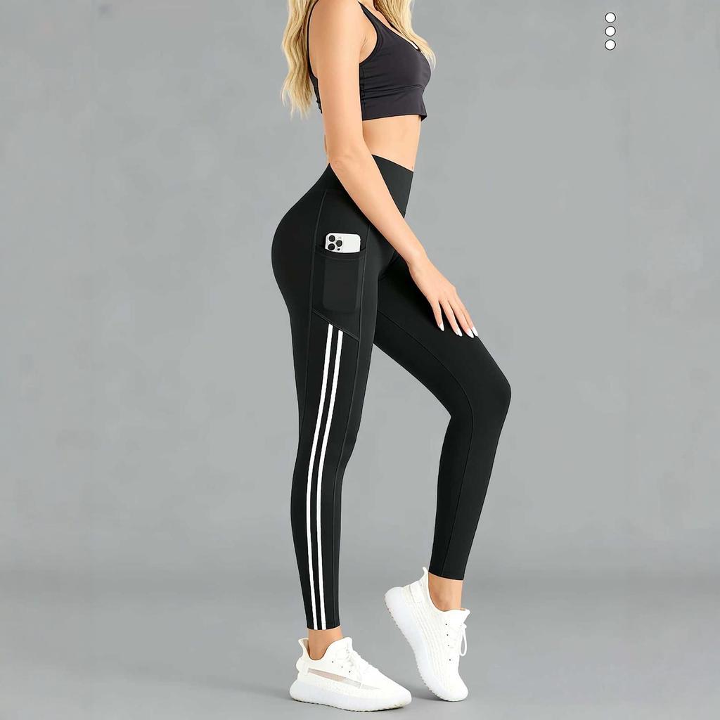 Fashion Clothing Women's Fitness Pants With Pockets Running Training Sports Elastic Sweating Quick Drying Skinny Pants