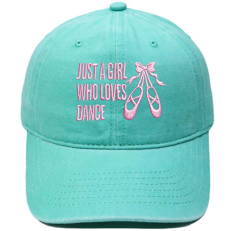 Bow dance shoes letter embroidery baseball cap washed retro dad hat men's and women's casual versatile sun hat