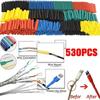 530 шт. Термоусадочная трубка, комплект трубок-рукавов, автомобильный электрический, ассорти, обертка для кабелей и проводов