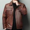 Новая высококачественная осенне-зимняя куртка из коровьей кожи с узором из кожи, многокарманная кожаная куртка, модная куртка для мужчин среднего возраста