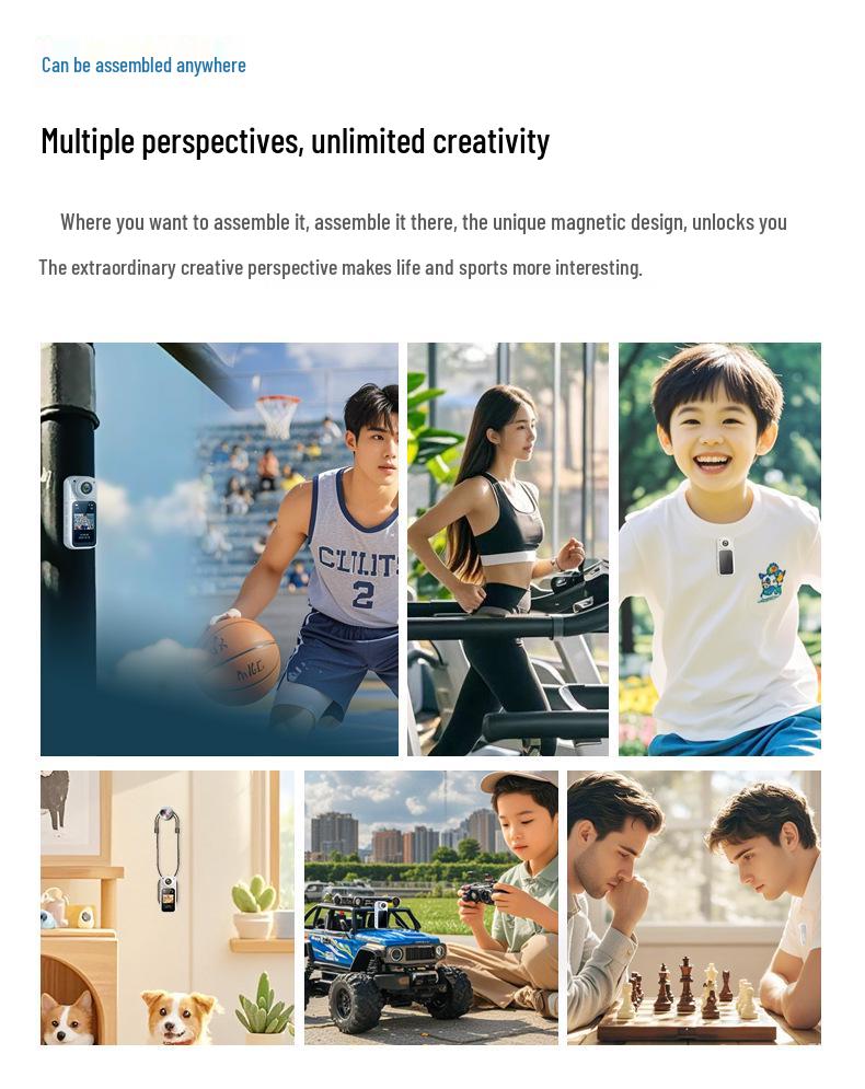 S70 Питомец WiFi Экшн-камера-миниатюра: HD вид от первого лица, Сверхдлительное время работы от аккумулятора, Карманная DV