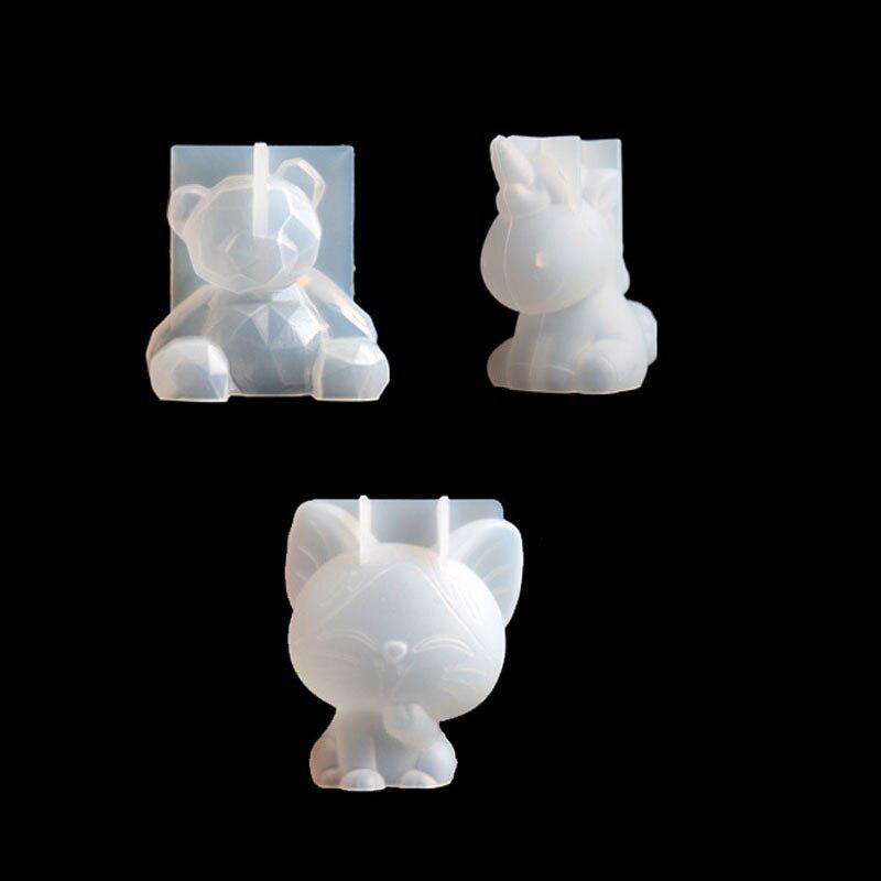 1шт 3D единорог силиконовая форма для торта котенок медведь DIY помадка мусс форма инструменты для украшения торта форма