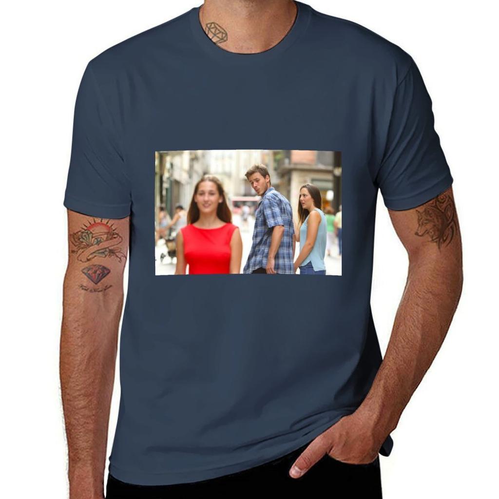 Distracted Boyfriend Meme Tshirt Festival Casual Short Sleeve